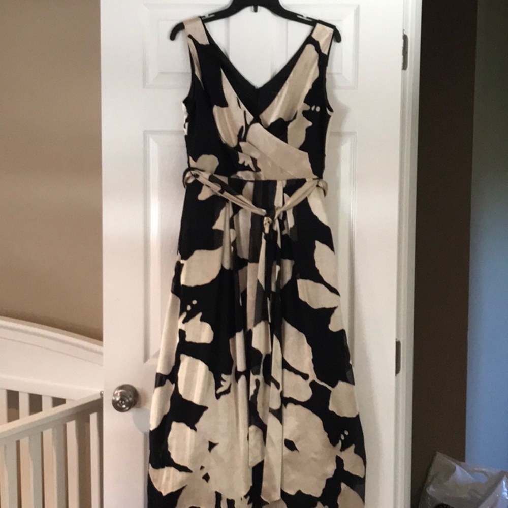 Donna Karan Elegant Black/Cream Women's Long Dress w/Pockets NWT Never Worn Sz 8